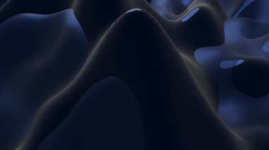 Siyah ve Mavi dalga dokusu soyut arka plan 4k 3 boyutlu animasyon 
