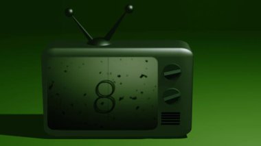 Statik parazitli televizyon geri sayım 4k animasyonu