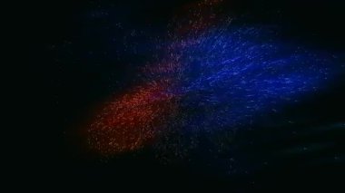 Siyah arkaplanda parlayan parçacıklar ve ışıklar 4k animasyonu