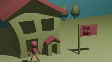Canlı dansçı 4k 3d animasyon konseptiyle satılık emlak arsası. 