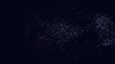 Koyu arkaplanda dönen mavi parçacıklar ve ışıklar 4k animasyonu