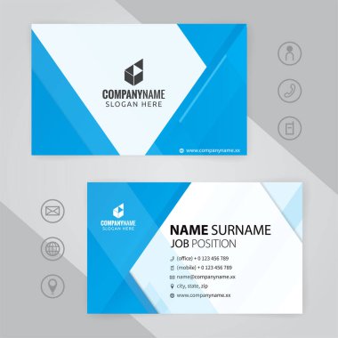 Mavi ve beyaz Modern Kurumsal İş Kartı Tasarım Şablonları, vektör sayısı 10