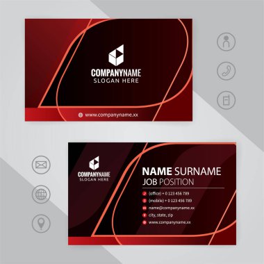 Kırmızı ve siyah Modern Kurumsal İş Kartı Tasarım Şablonları, vektör sayısı 10
