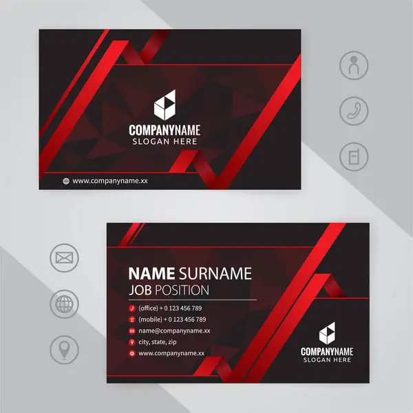Set Red Black Modern Corporate Business Card Design Templates Vector – stockvektor
