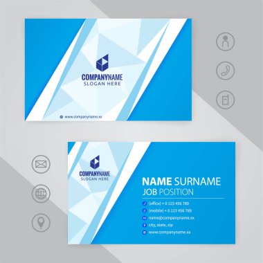 Mavi ve beyaz Modern Kurumsal İş Kartı Tasarım Şablonları, vektör sayısı 10