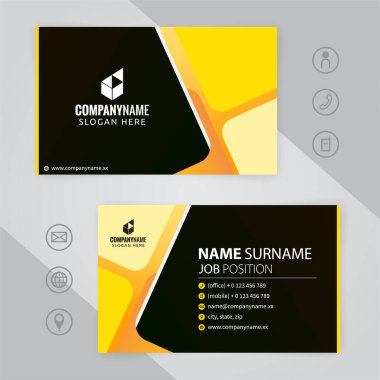 Sarı ve siyah Modern Şirket Kartı Tasarım Şablonları, vektör sayısı 10
