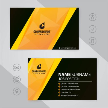 Sarı ve siyah Modern Şirket Kartı Tasarım Şablonları, vektör sayısı 10