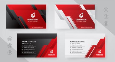 Kırmızı ve Kara Web pankart şablonları seti, Kapaklı Sayfa Standart boşluk boyutları. Vektör illüstrasyonu