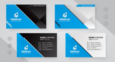 Mavi Modern Kurumsal İş Kartı Tasarım Şablonları, vektör sayısı 10