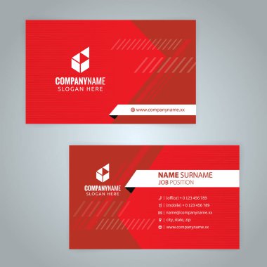 Kırmızı Modern Kurumsal İş Kartı Tasarım Şablonları, vektör sayısı 10