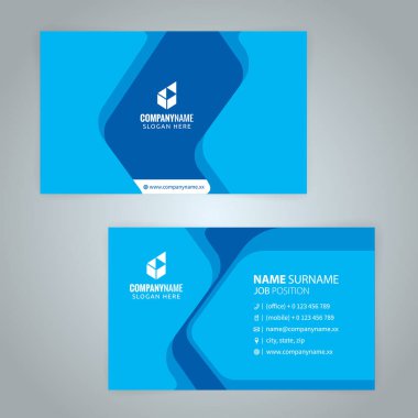 Mavi Modern Kurumsal İş Kartı Tasarım Şablonları, vektör sayısı 10