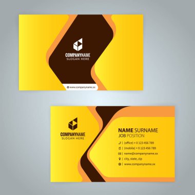 Sarı Modern Kurumsal İş Kartı Tasarım Şablonları, vektör sayısı 10