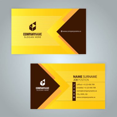 Sarı Modern Kurumsal İş Kartı Tasarım Şablonları, vektör sayısı 10