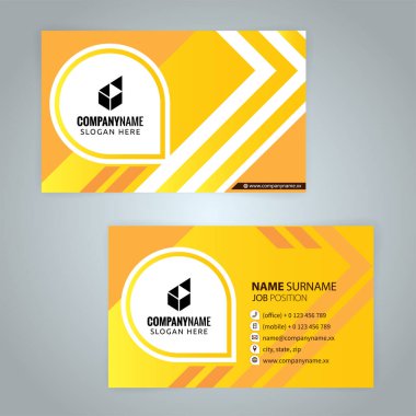 Sarı Modern Kurumsal İş Kartı Tasarım Şablonları, vektör sayısı 10
