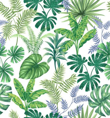 Yaprak çeşitliliği türleri. Dekoratif tasarım için kullanılan beyaz siyah yapraklı kusursuz desen.