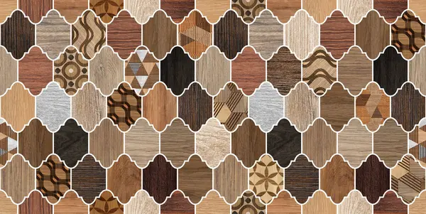 Kusursuz soyut antik desen dekoratif kahverengi ahşap desenli geometrik mozaik arka plan tasarımı.