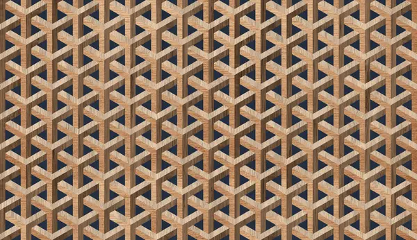 Kusursuz 3D grafikli küp ahşap desen kahverengi ton arkaplanı.