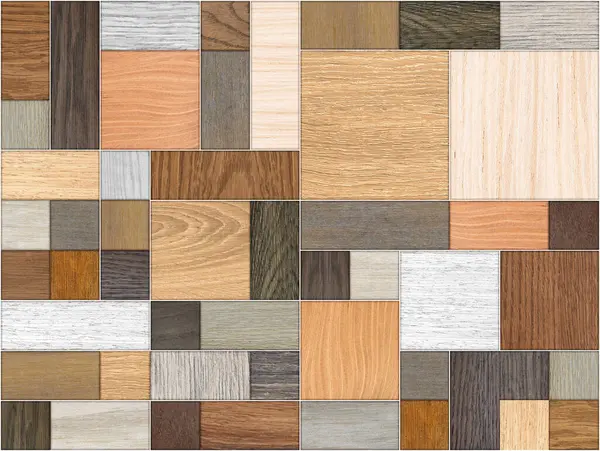 Kusursuz soyut desenli dekoratif zemin ve duvar kiremit desenli ahşap. Geometrik mozaik arkaplan tasarımı.