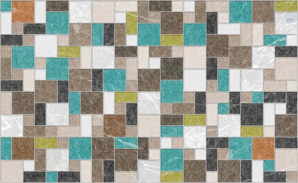 Kusursuz soyut mozaik renkli mermer desen tasarımı çizimi.