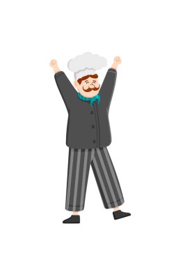 Mutlu komik şef maskot tasarımı yapıyor.. 