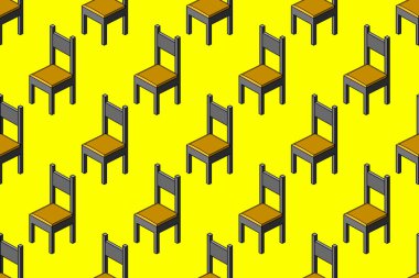 Kusursuz rengarenk desenli ahşap sandalye rahat mobilyalar modern tasarım duvar kâğıdı arka planı.