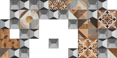 Doğal arka plan olarak ahşap kullanımının kusursuz berber desenli çizimi.