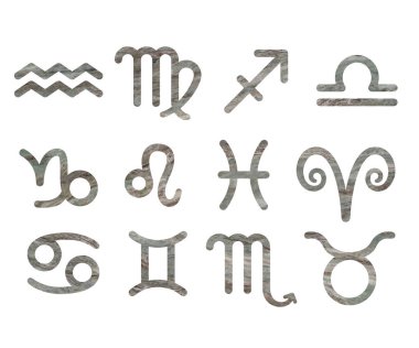 Yıldız falı tasarımı 12 burç sembolünden biri gri mermer dokuya sahiptir..