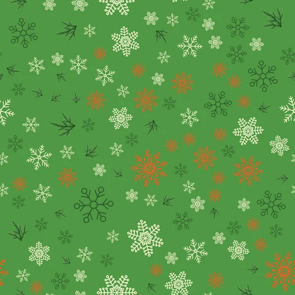 Weihnachten Muster Schneeflocke Hintergrund Neu — Stockvektor
