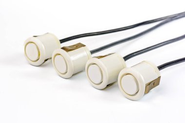 İzole edilmiş beyaz park sistemi için park sensörlerini göster. Yüksek kalite fotoğraf