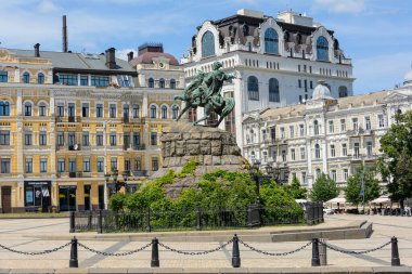 Bogdan Khmelnitsky Anıtı Sophia Meydanı Kiev. Yüksek kalite fotoğraf