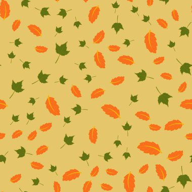 Sonbahar kumaş, kağıt ve ağ için kusursuz bir arkaplan. Vektör illüstrasyonu