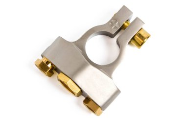 Modern araba aküsü terminali, birçok bağlantı. Yüksek kalite fotoğraf