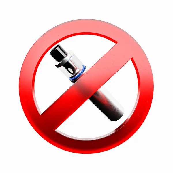 Representación Cigarrillo Electrónico Con Signo Rechazo Rojo Aislado Contra Fondo — Foto de Stock