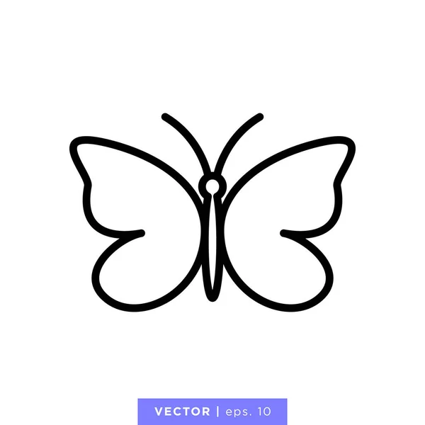 Schmetterling Icon Vektor Illustration Design Vorlage Essbarer Schlaganfall lizenzfreie Stockvektoren