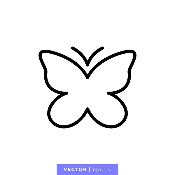Butterfly Ikon Vektor Illustration Design Mall Redigerbar Stroke Stockillustration