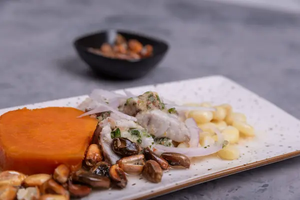 stock image Close-up view of a traditional Peruvian dish.