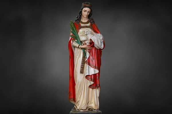 Posąg Agnes Rzymu Santa Ines Święty Religii Katolickiej — Zdjęcie stockowe