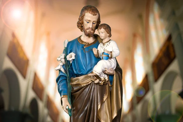 Sankt Josef Och Jesusbarnet Den Katolska Kyrkan Sao José Menino — Stockfoto