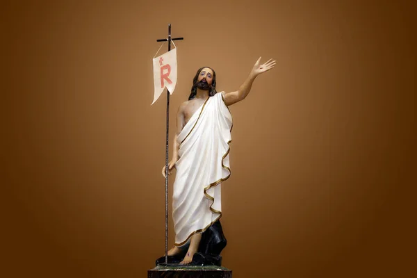 Zmartwychwstały Obraz Jezusa Chrystusa Kościoła Katolickiego Symbol Katolicki — Zdjęcie stockowe