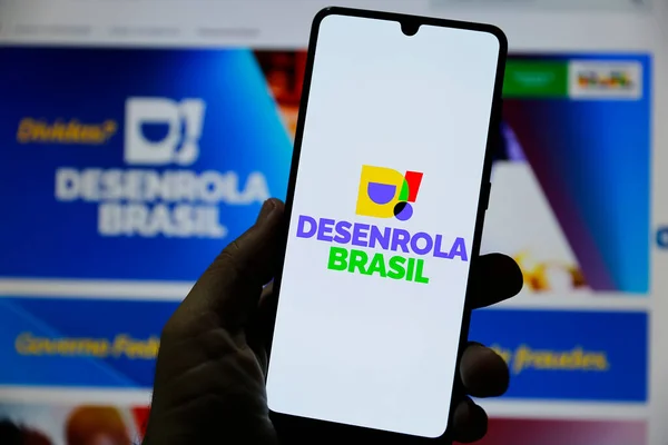 Minas Gerais Brasile Luglio 2023 Schermo Dell Applicazione Desenrola Brasil Foto Stock Royalty Free