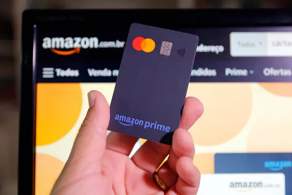 Мінас Жерайс Бразилія Вересня 2023 Кредитна Картка Amazon Prime Mastercard Ліцензійні Стокові Фото