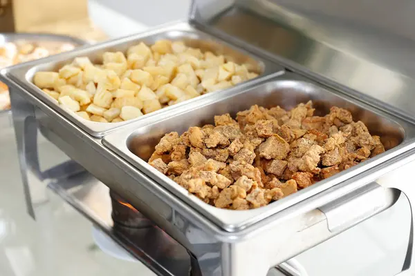 stock image tray with portion of pork rinds and other delicacies - traditional Brazilian snack