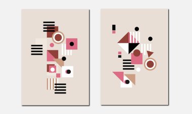 İki asırlık asgari duvar sanatı seti. Retro geometrik duvar izi koleksiyonu. Yatak odası, İskandinav bölgesi, oturma odası ve duvar kâğıdı için basit duvar süslemeleri.