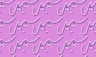 Kusursuz soyut yüz arkaplanı. Mor minimal doğrusal yüz pankartı.