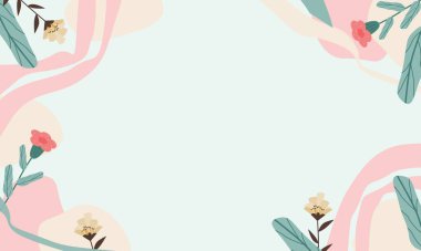 Soyut çiçekli organik şekiller arka plan vektörü