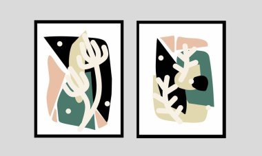 İki İskandinav duvar sanatı seti. Minimalist scandi duvar dekorasyonu, duvar baskısı, duvar dekoru, duvar kağıdı, ev dekorasyonu ve sanat deco.