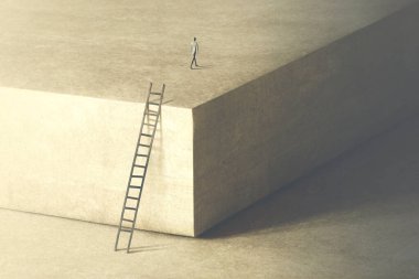 Adam büyük bir sıçramayla diğer tarafa ulaşmak için büyük bir risk almayı düşünüyor.