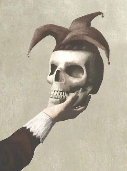 Illustratie Van Shakespeare Hamlet Zijn Niet Zijn Surrealistisch Concept Stockfoto