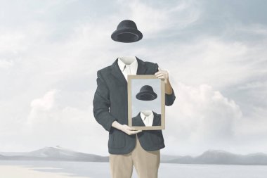 Gerçeküstü portre tasviri, soyut konsept