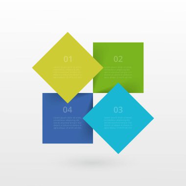4 adım, seçenek, parça ya da süreç içeren bilgi şablonu.